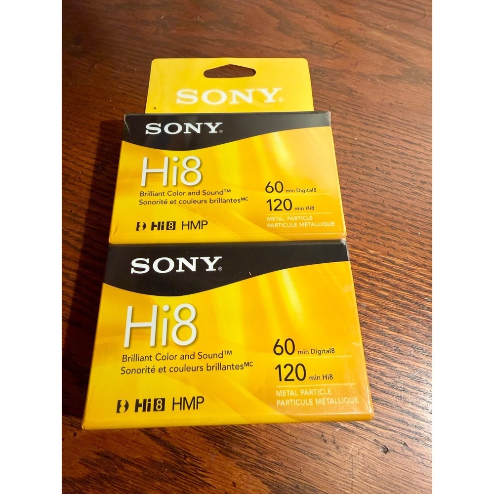 Sony Hi8 60 min Digital8 120 min Hi8 HMP Cassette Tape - 2 Pack SEALED
